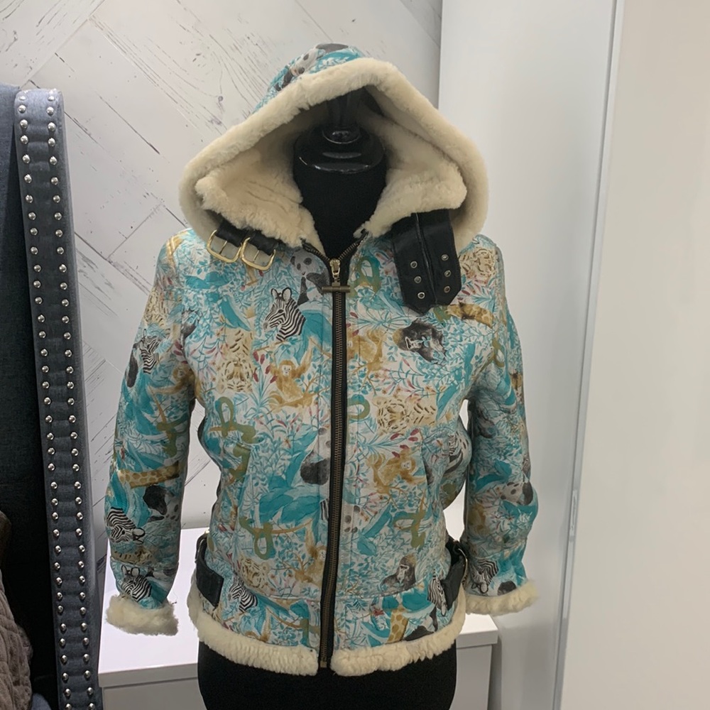 🎉HP🎉 Vintage Rare Penguin Shearling Leather Jacket/Coat size M